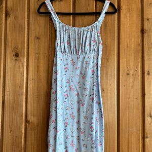 Baby Blue Floral Print Sundress
